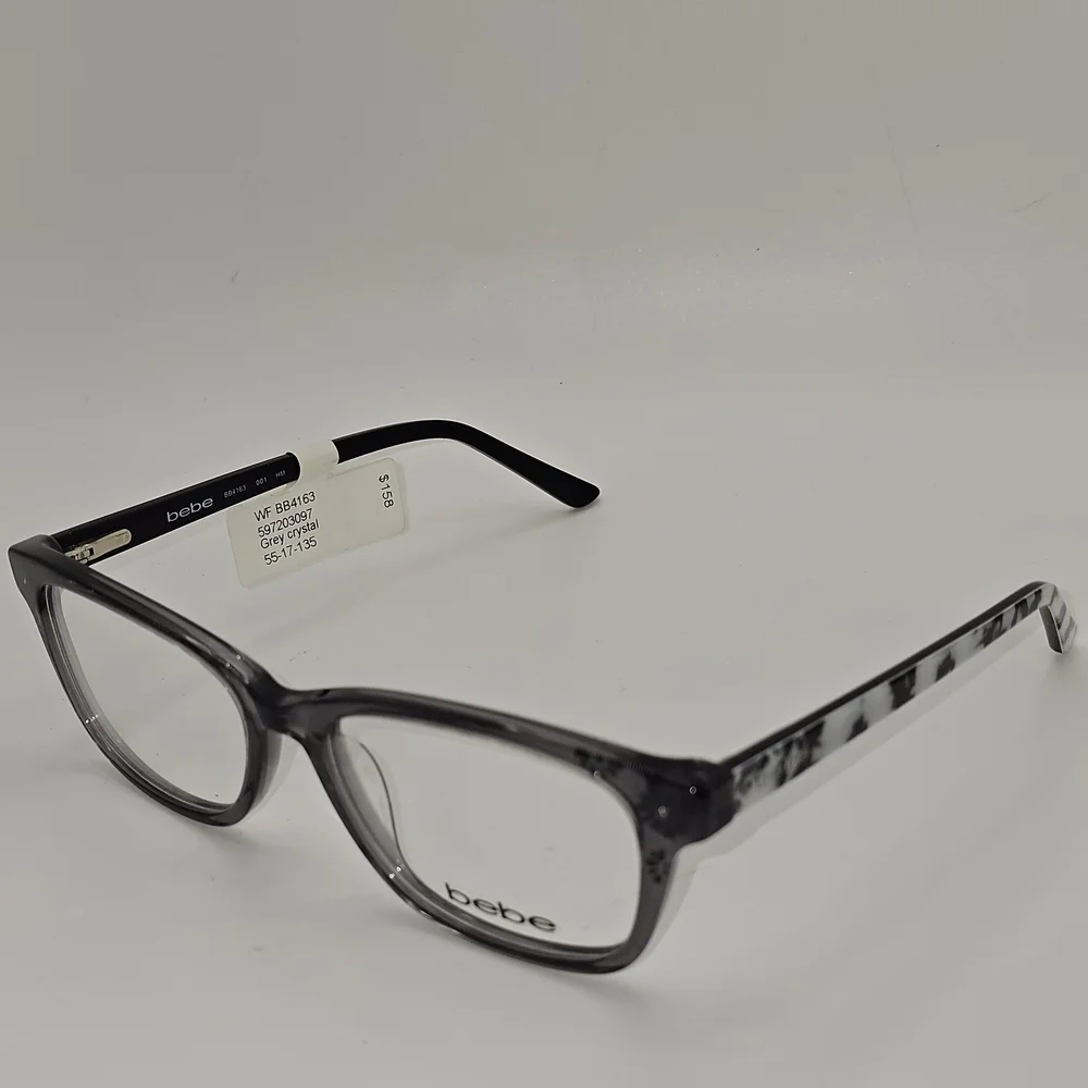 Bebe BB 4163‎ Grey Crystal Eyeglass Frames 55 17 135